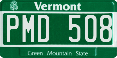 VT license plate PMD508