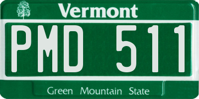 VT license plate PMD511