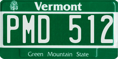 VT license plate PMD512