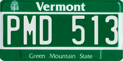 VT license plate PMD513