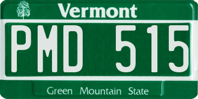 VT license plate PMD515