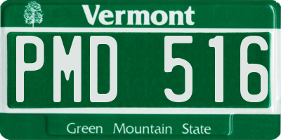 VT license plate PMD516