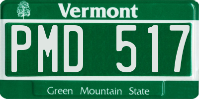 VT license plate PMD517