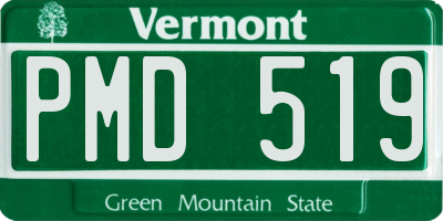VT license plate PMD519