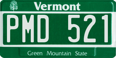 VT license plate PMD521