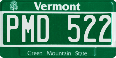 VT license plate PMD522