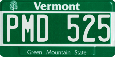 VT license plate PMD525