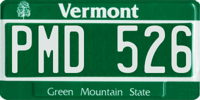 VT license plate PMD526