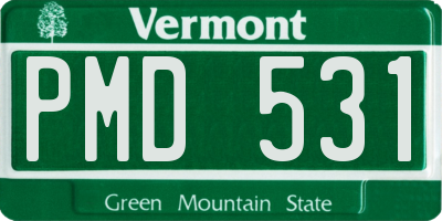 VT license plate PMD531