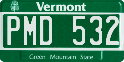 VT license plate PMD532