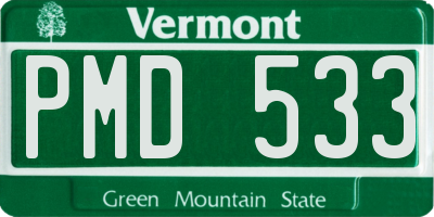 VT license plate PMD533
