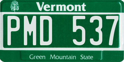 VT license plate PMD537
