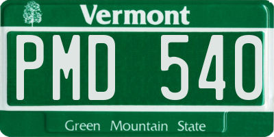 VT license plate PMD540