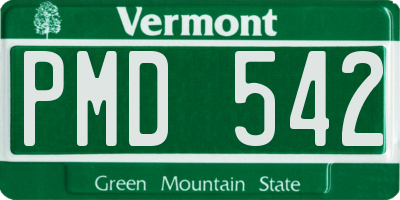 VT license plate PMD542