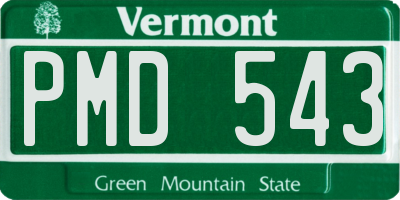 VT license plate PMD543