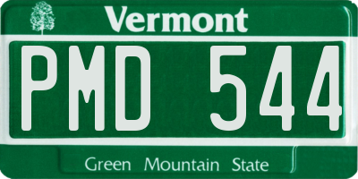 VT license plate PMD544