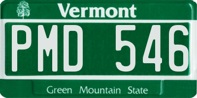 VT license plate PMD546