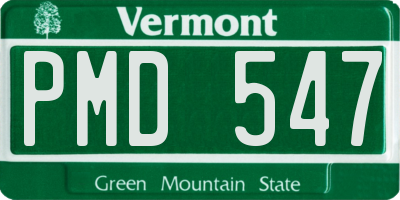 VT license plate PMD547