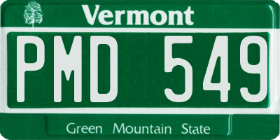 VT license plate PMD549
