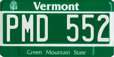 VT license plate PMD552