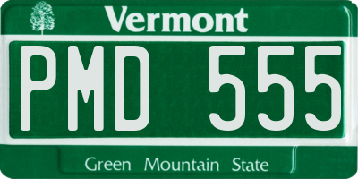 VT license plate PMD555