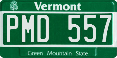 VT license plate PMD557