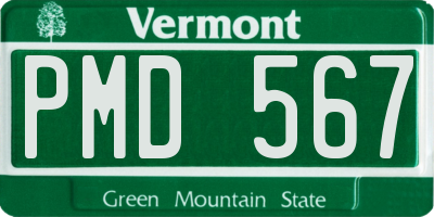 VT license plate PMD567
