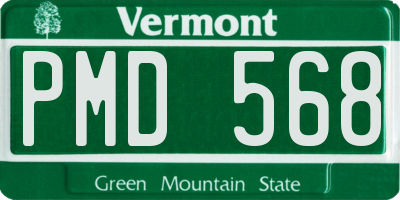 VT license plate PMD568