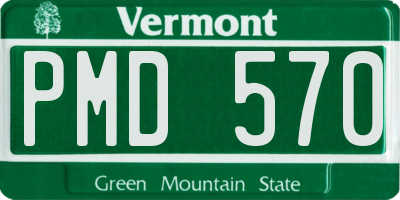 VT license plate PMD570