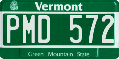 VT license plate PMD572
