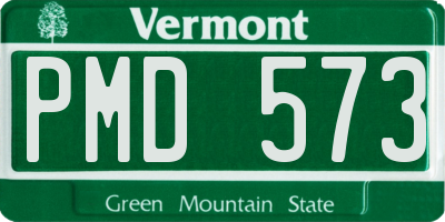 VT license plate PMD573