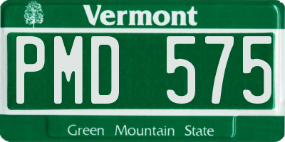 VT license plate PMD575