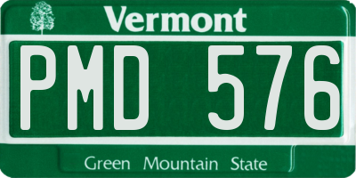 VT license plate PMD576