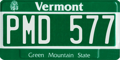 VT license plate PMD577
