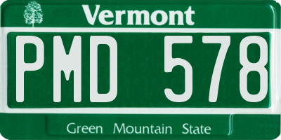 VT license plate PMD578