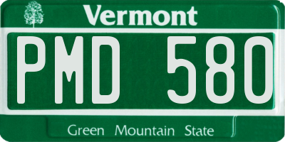 VT license plate PMD580