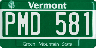 VT license plate PMD581