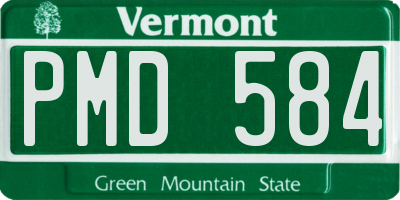 VT license plate PMD584