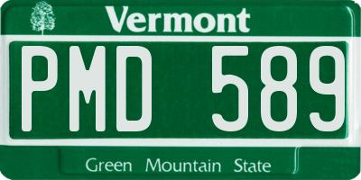 VT license plate PMD589