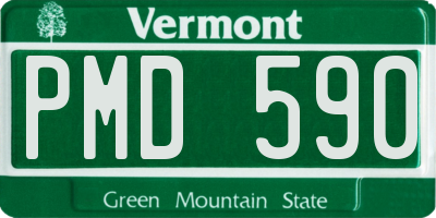 VT license plate PMD590