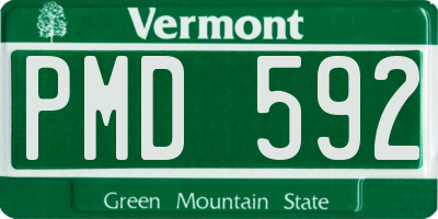 VT license plate PMD592