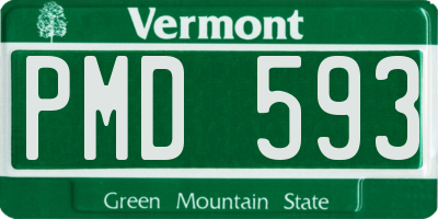VT license plate PMD593