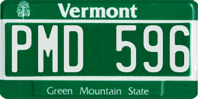 VT license plate PMD596