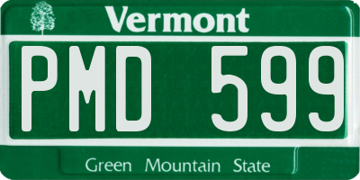 VT license plate PMD599