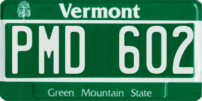 VT license plate PMD602