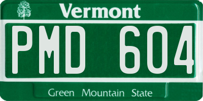 VT license plate PMD604