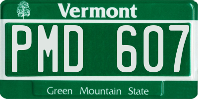 VT license plate PMD607