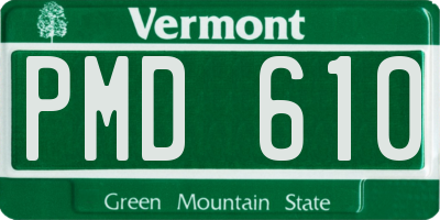 VT license plate PMD610