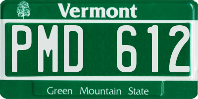 VT license plate PMD612