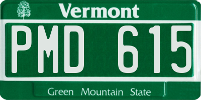 VT license plate PMD615